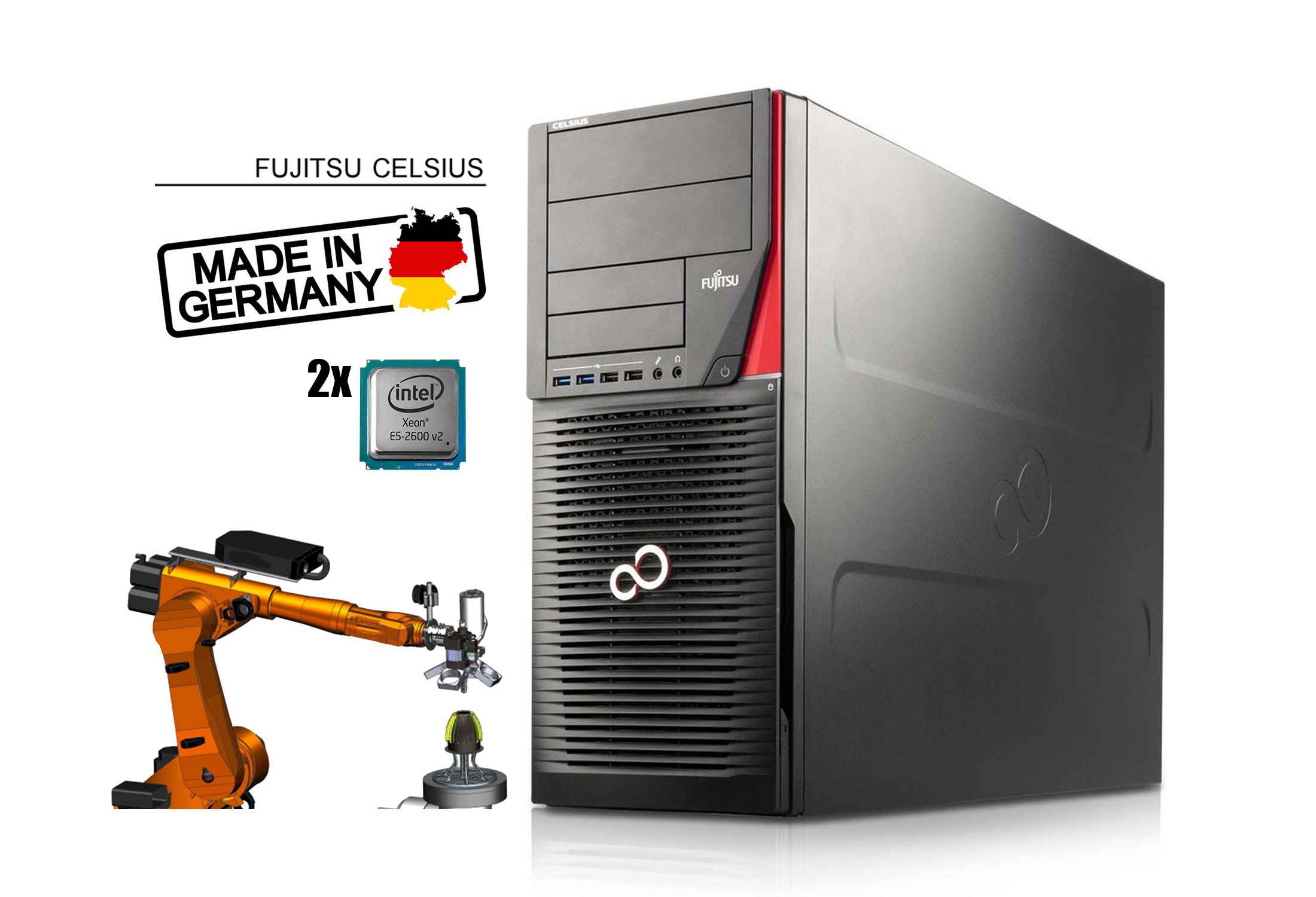 Fujitsu Celsius R930 Power 2x Xeon E5-2643 v2 64GB RAM SSD Quadro M4000