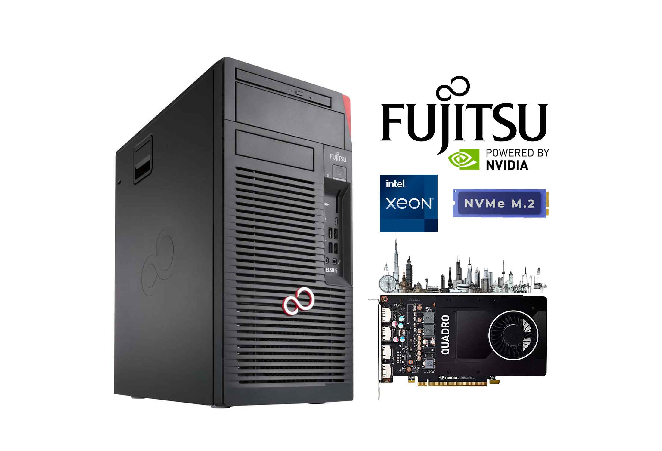Fujitsu Celsius W570 Xeon E3-1245 v6 32GB RAM NVMe Quadro P1000