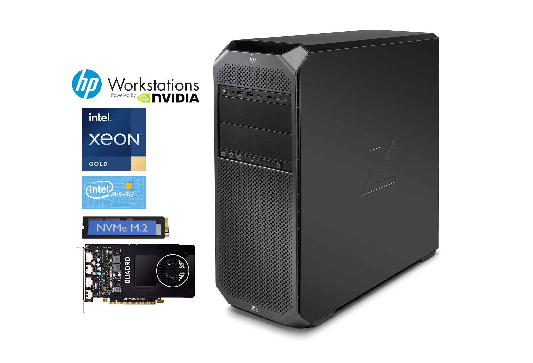 HP Z6 G4 Workstation Xeon Gold 6254 32GB RAM NVMe Quadro P2000