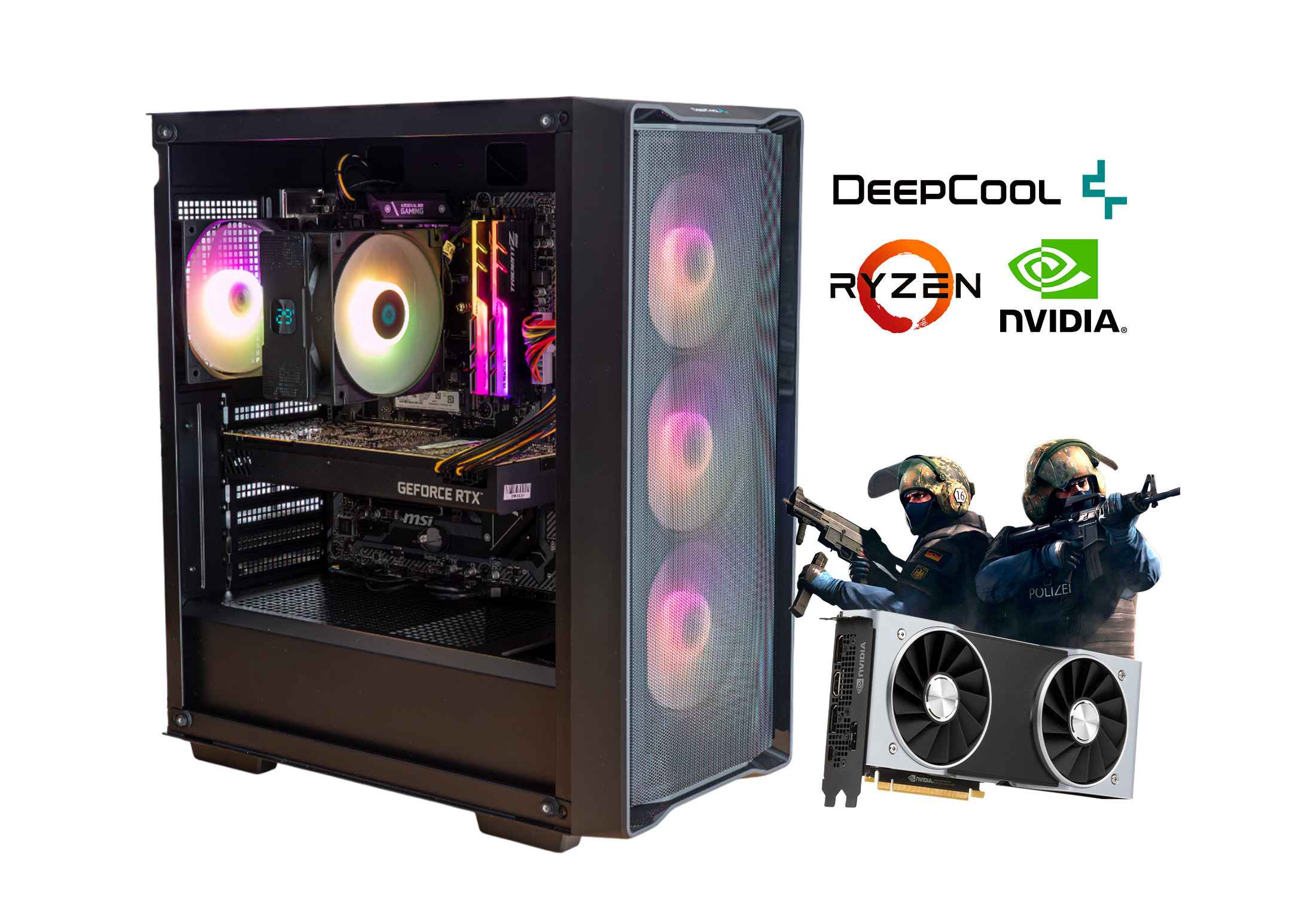 DeepCool Ryzen 5 5600X 32GB RAM 512GB NVMe Nvidia RTX 4060