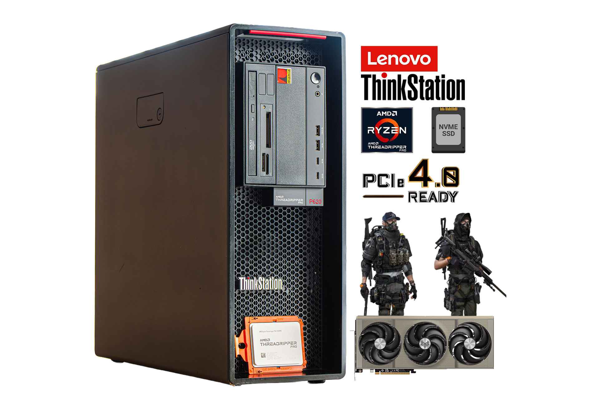 Lenovo ThinkStation P620 AMD Threadripper Pro 3945WX 64GB RAM RTX 5070