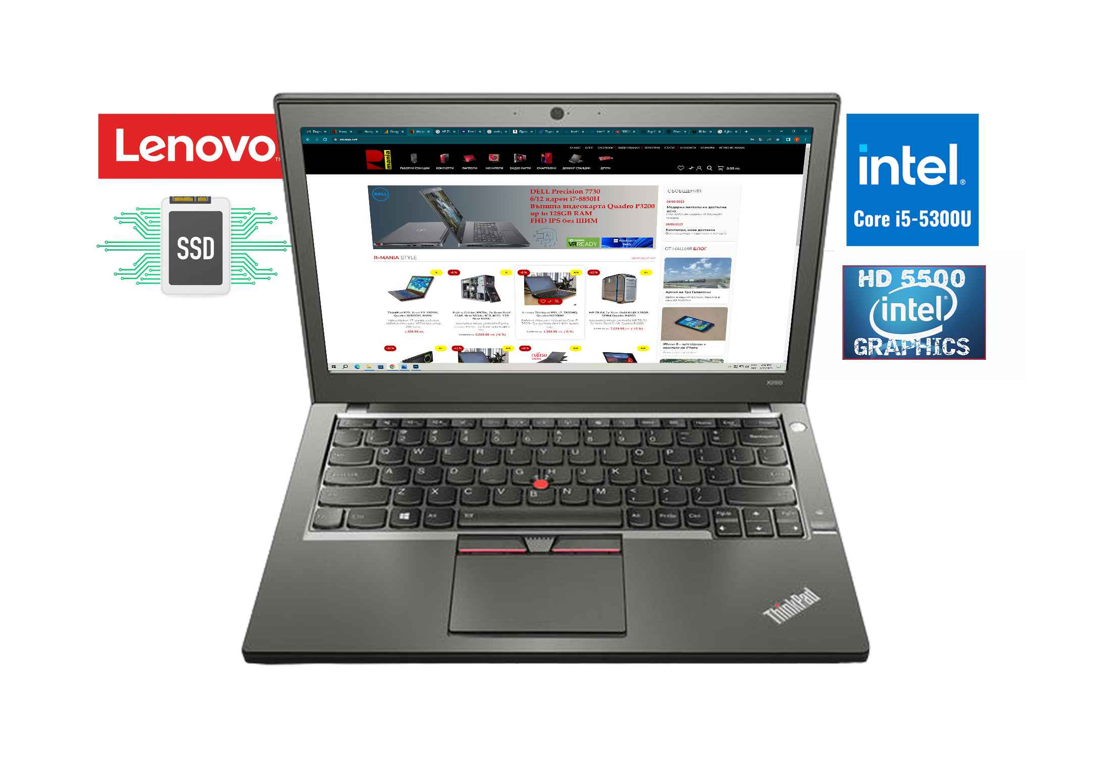 Lenovo Thinkpad X250 i5-5300U 8GB DDR3 180GB SSD Camera