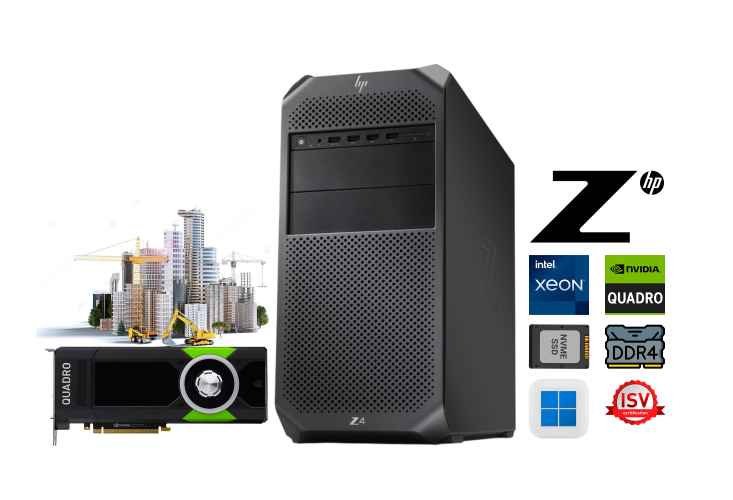 HP Z4 G4 Xeon W-2123 32GB DDR4 NVMe Quadro P400