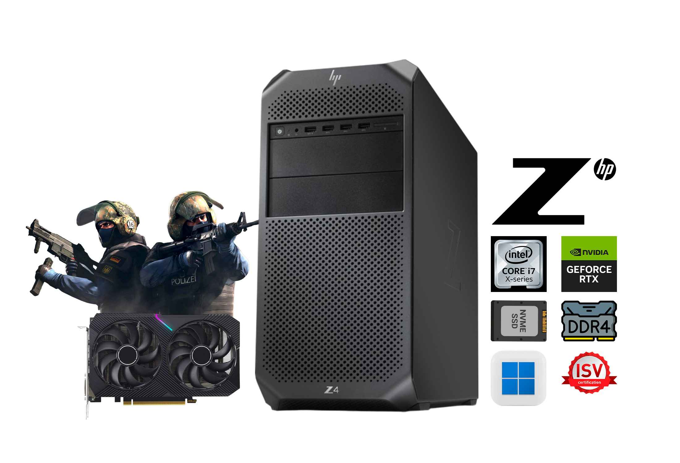HP Z4 G4 Workstation  i7-7820X 32GB RAM 512GB SSD RTX 5070