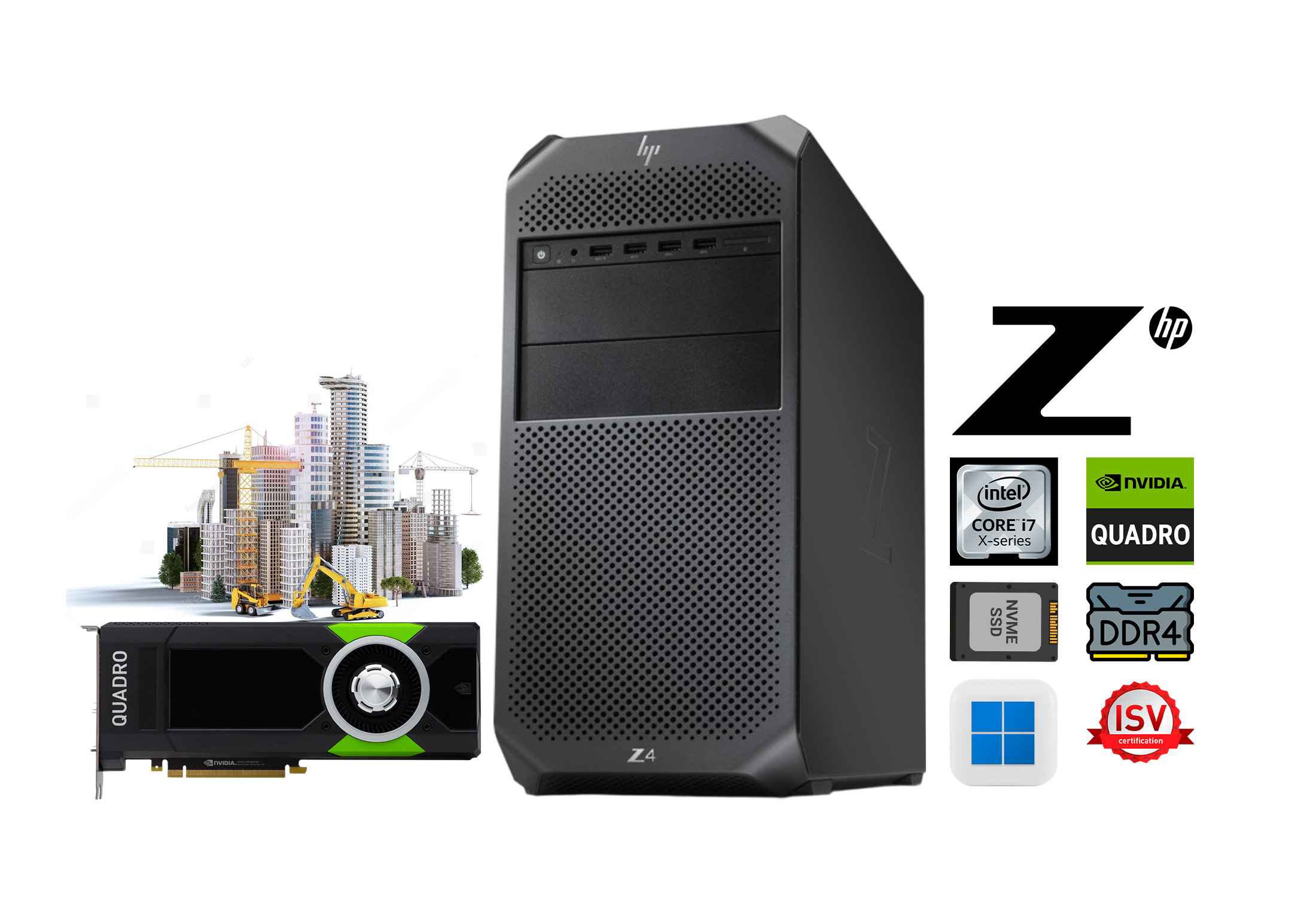 HP Z4 G4 Workstation  i7-7820X  32GB DDR4 SSD  Quadro P2000