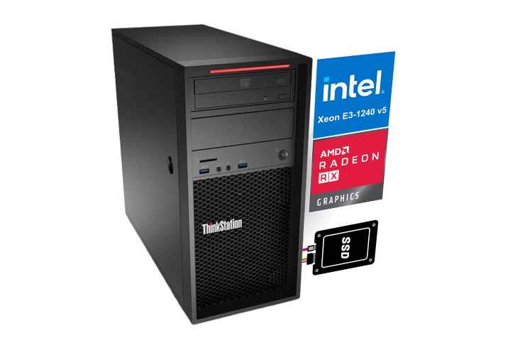 Lenovo Thinkstation P310 Xeon E3-1240v5 16GB RAM SSD RX 6400