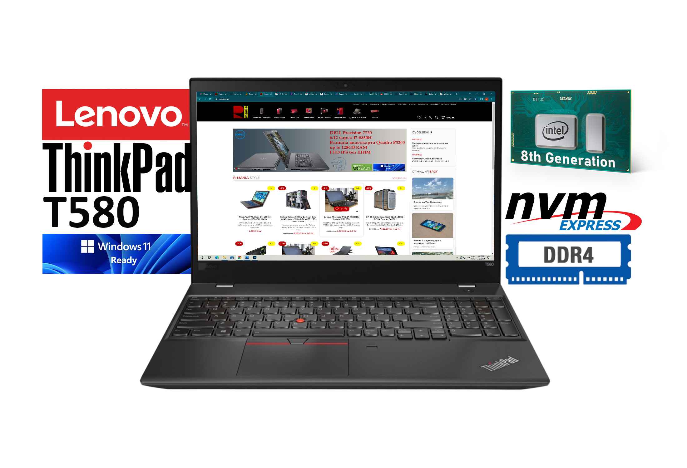 Lenovo Thinkpad T580 i7-8550U NVMe 4K IPS  GeForce MX150 Camera 4G