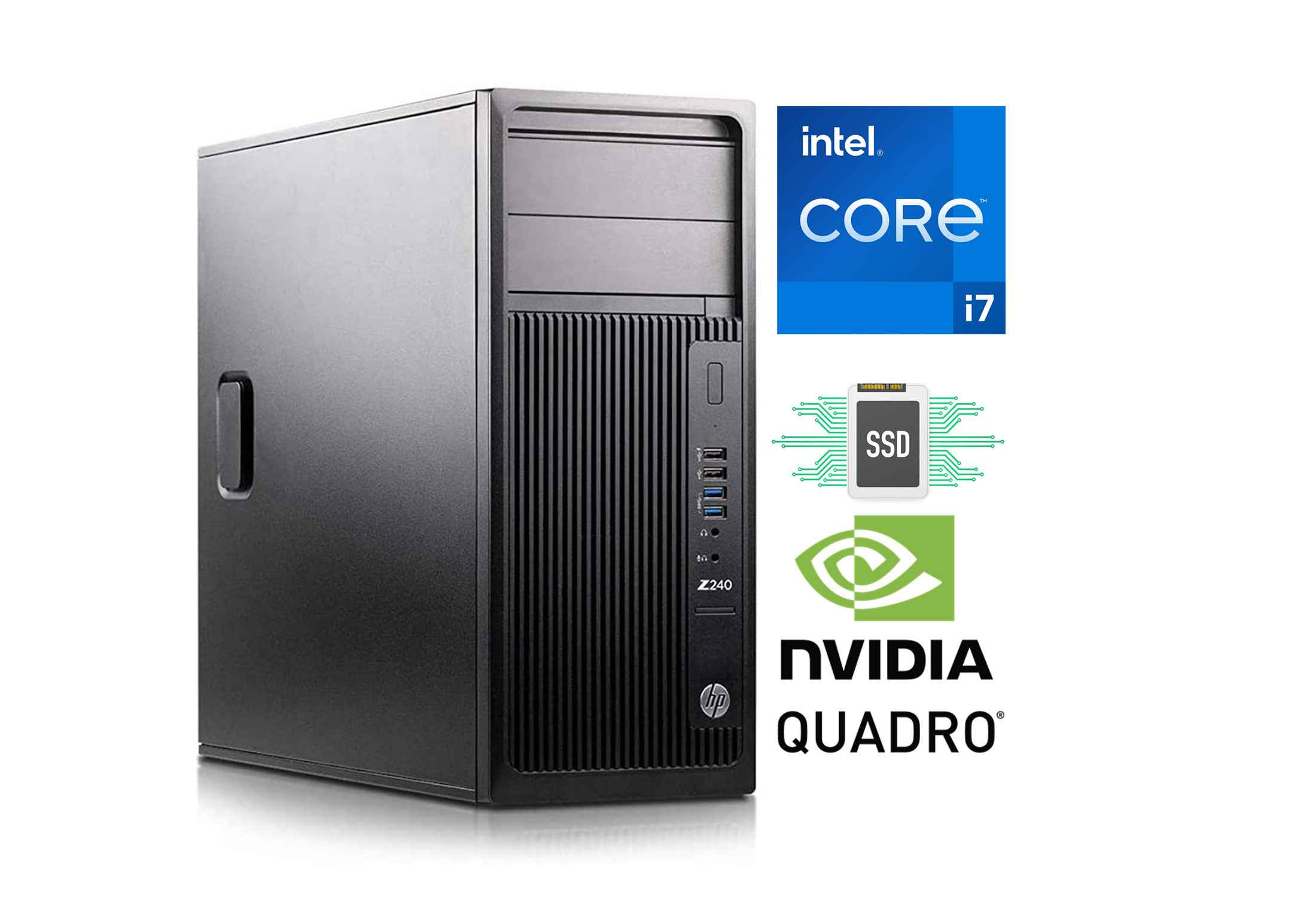 HP Z240 Workstation i7-7700 16GB RAM GTX 1650 Super