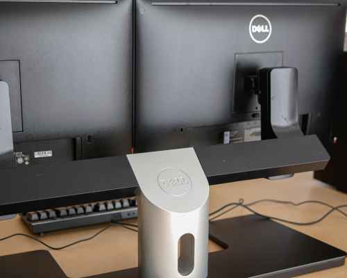 Dell MDS14 Dual Monitor Stand (5TPP7), Black/Silver