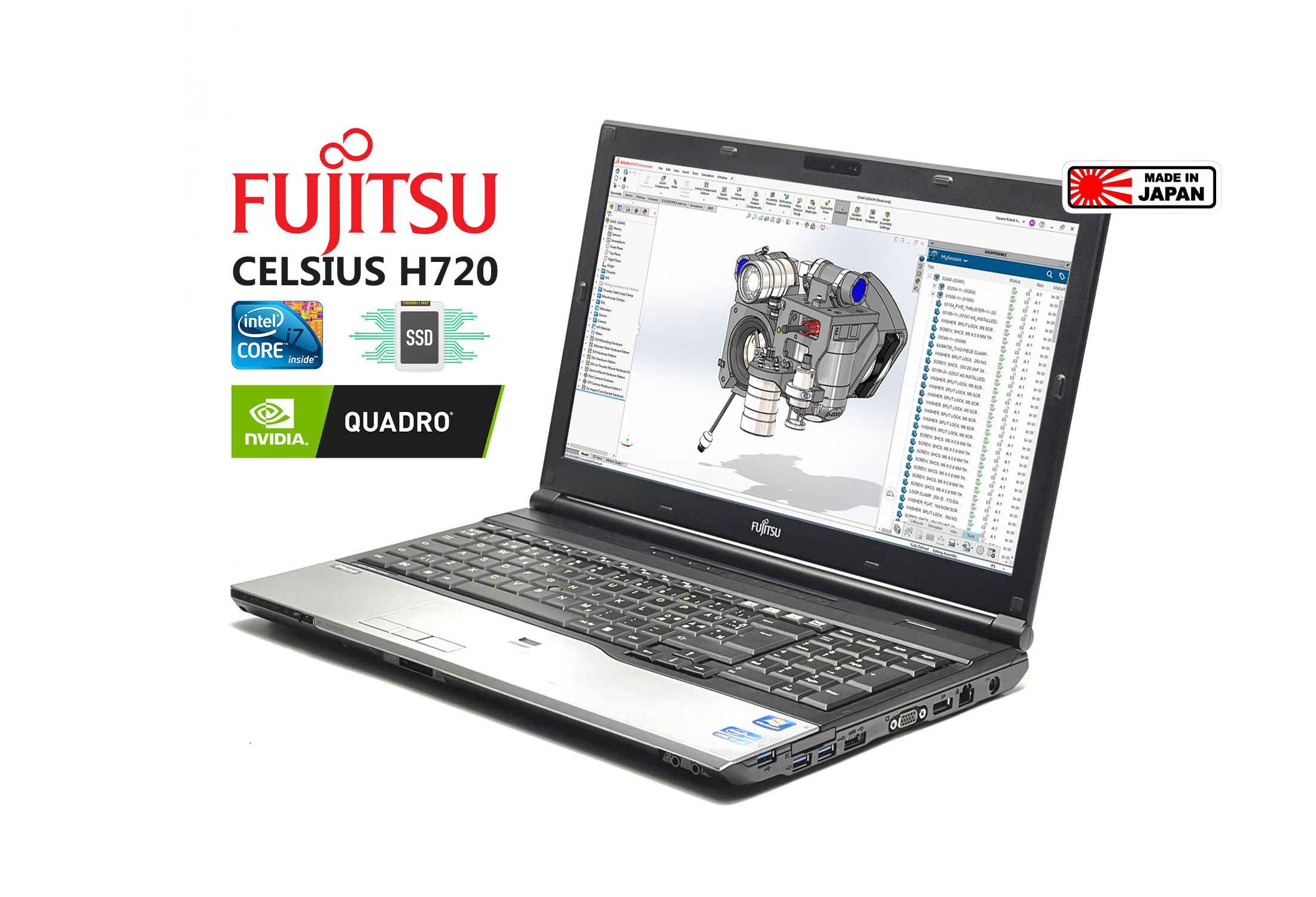 Fujitsu Celsius H720 i7-3720QM SSD FHD Quadro K1000M Camera