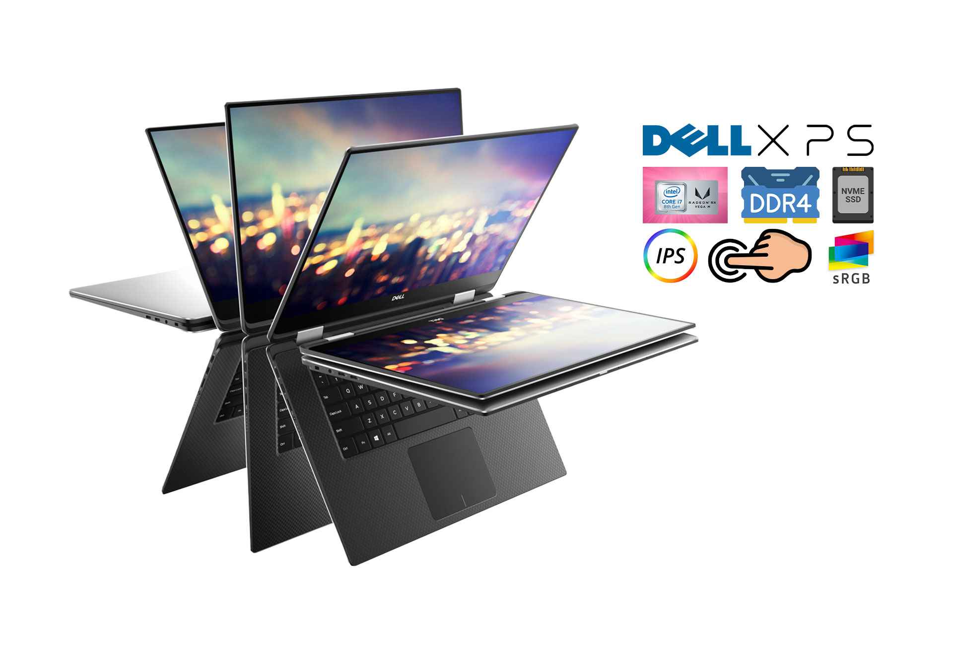 Dell XPS 15 9575 2 in 1 i7-8705G 4K IPS Touch Radeon RX Vega 4GB