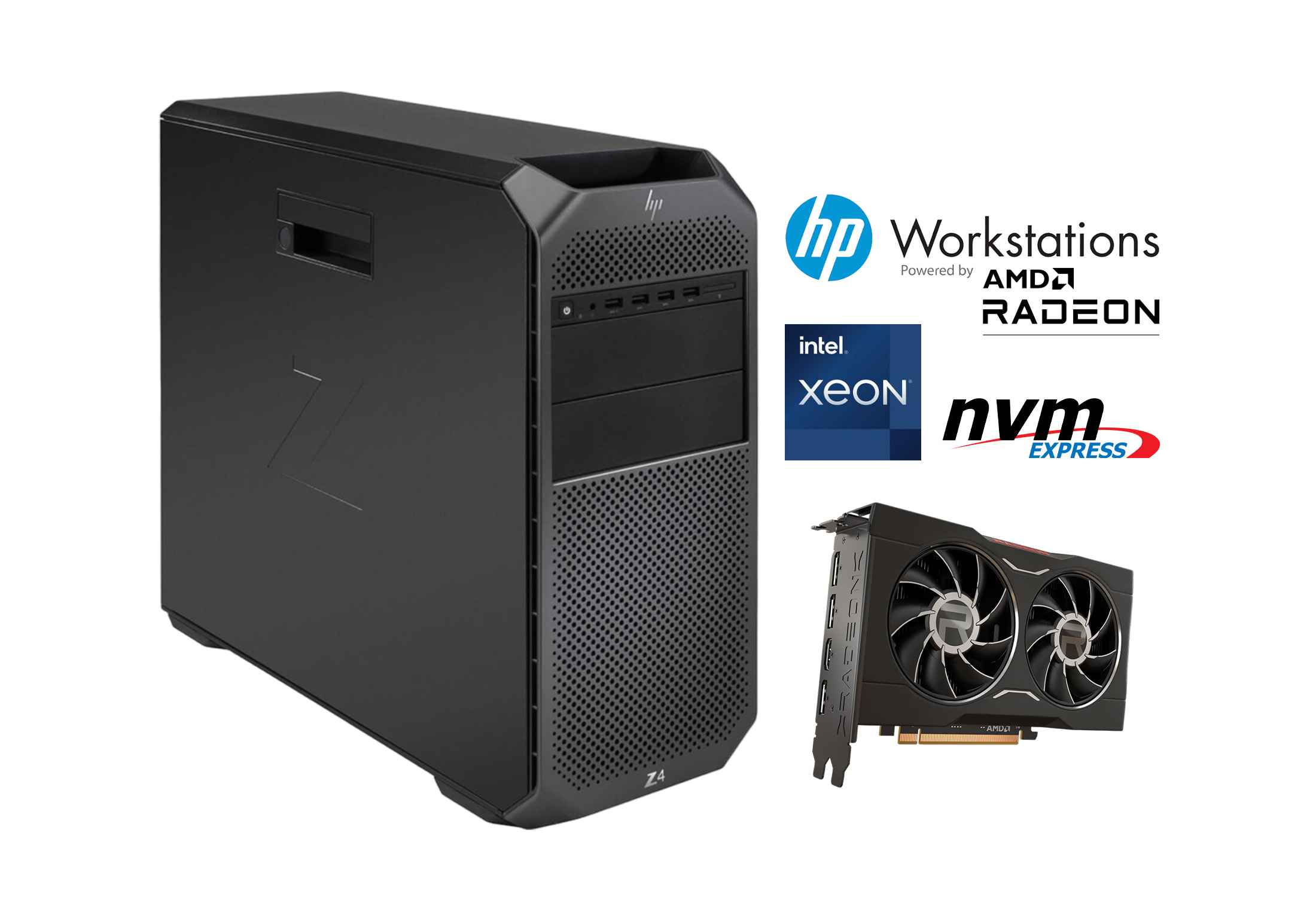 HP Z4 G4 Workstation, XEON W-2125, DDR4, SSD,  AMD RX6600