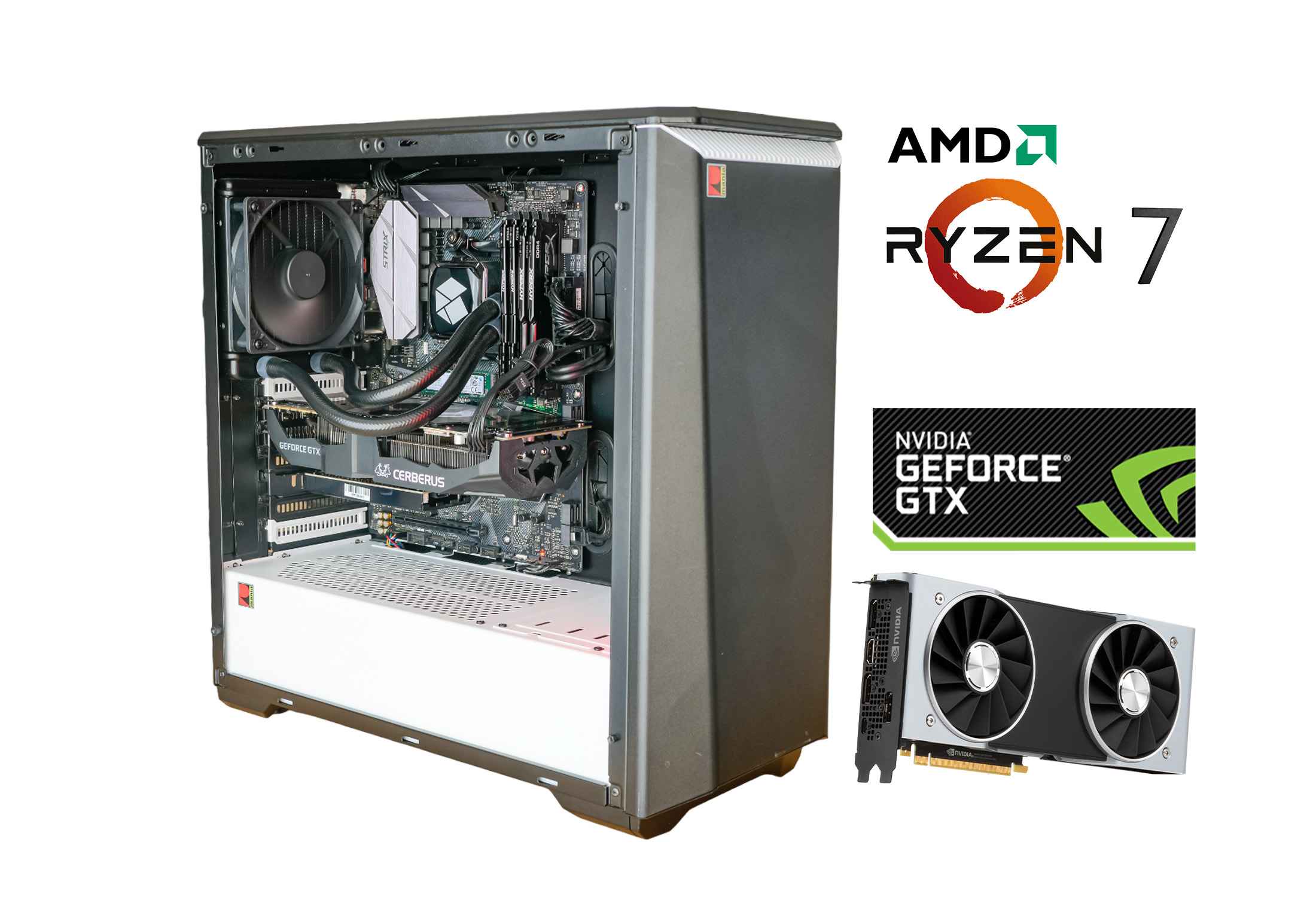 Phanteks White Detailing AMD Ryzen 7 3800x 32GB RAM NVMe GTX 1070Ti