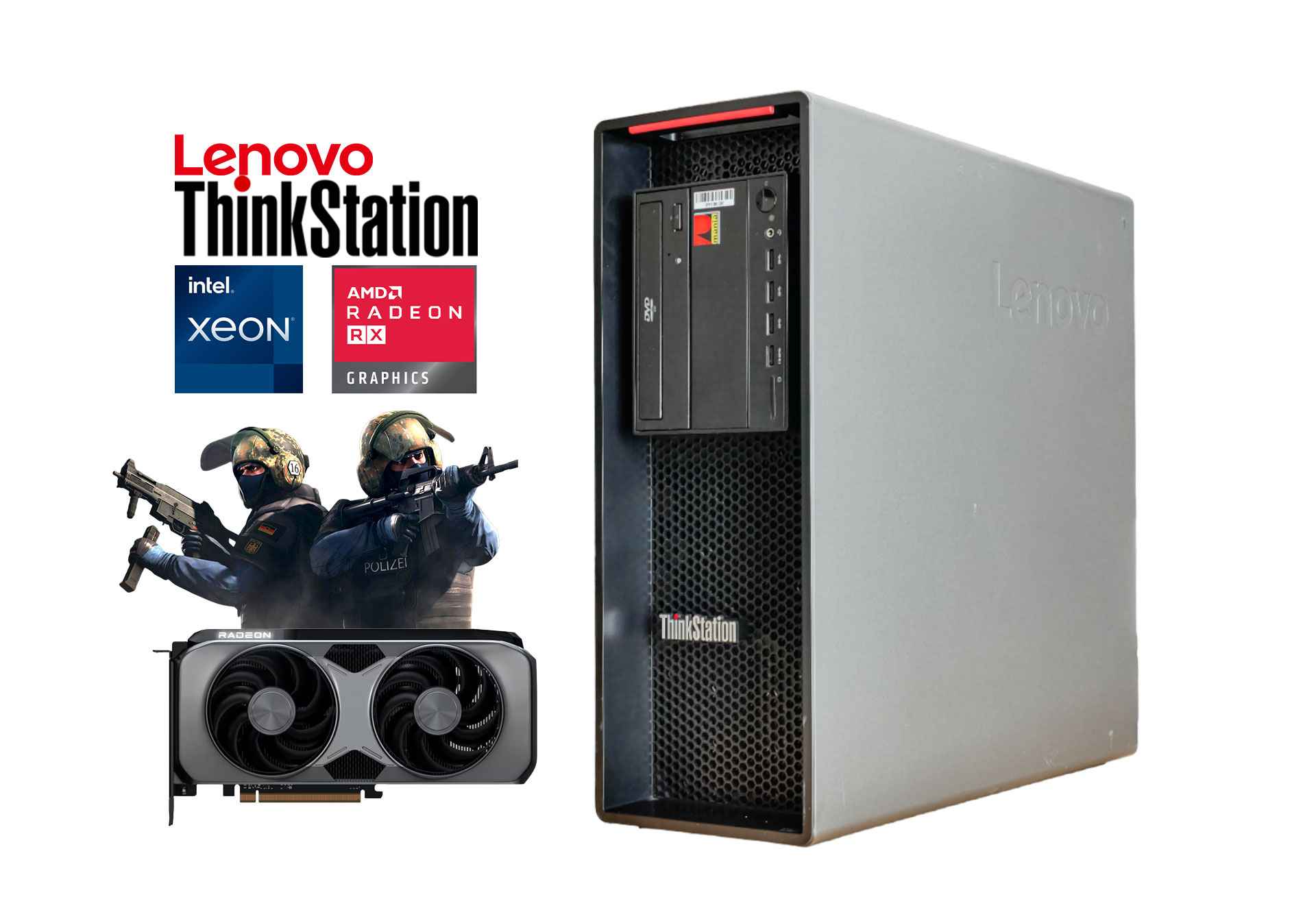 Lenovo ThinkStation P520 Xeon W-2123 32GB DDR4 NVMe Radeon RX 6600