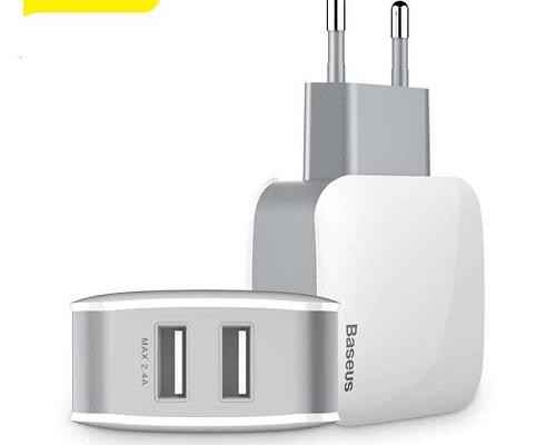 Baseus 12W High Speed Dual USB Ports Charger For Phones Tablet