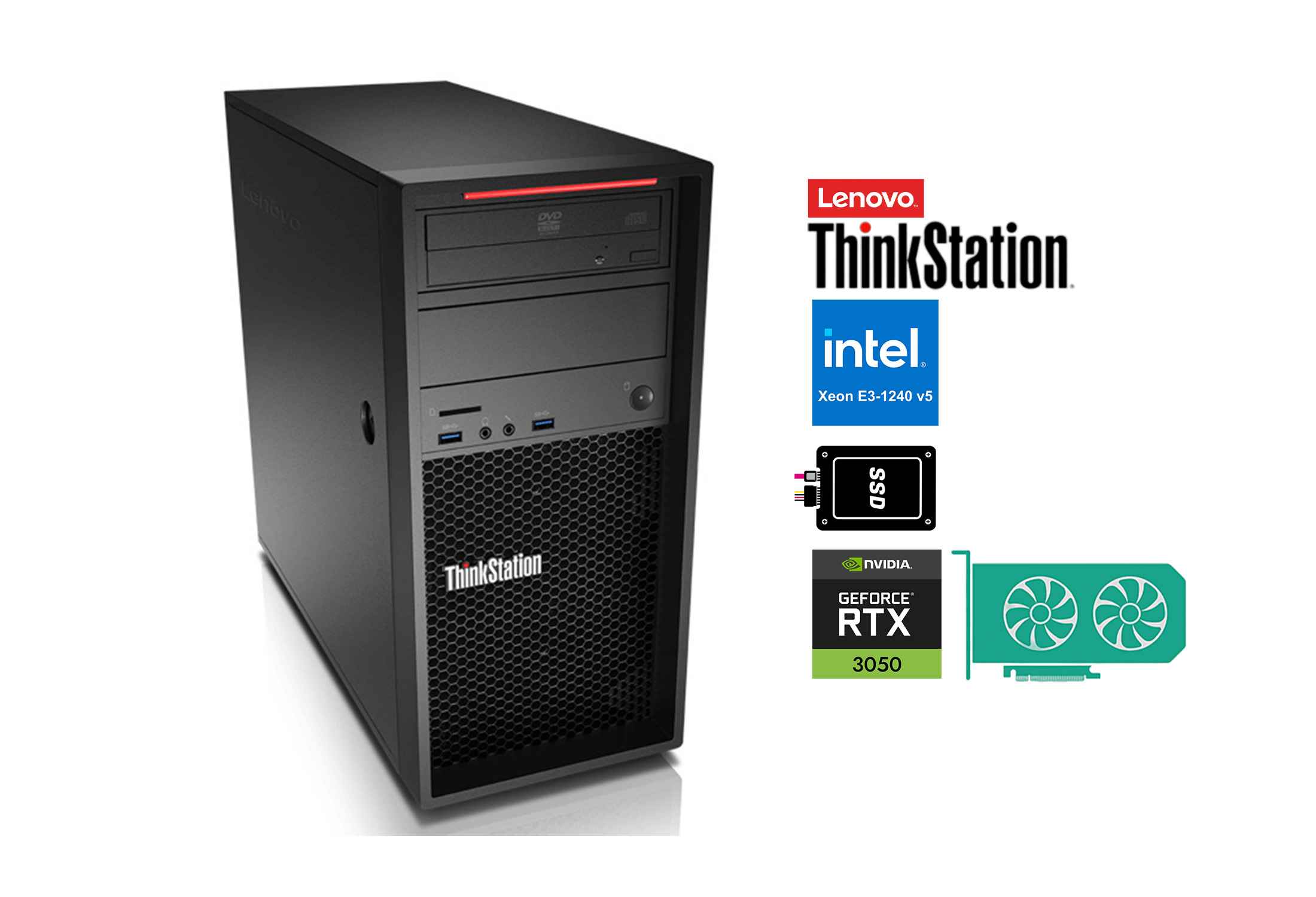 Lenovo Thinkstation P320 Xeon E3-1240v5 SSD RTX 3050