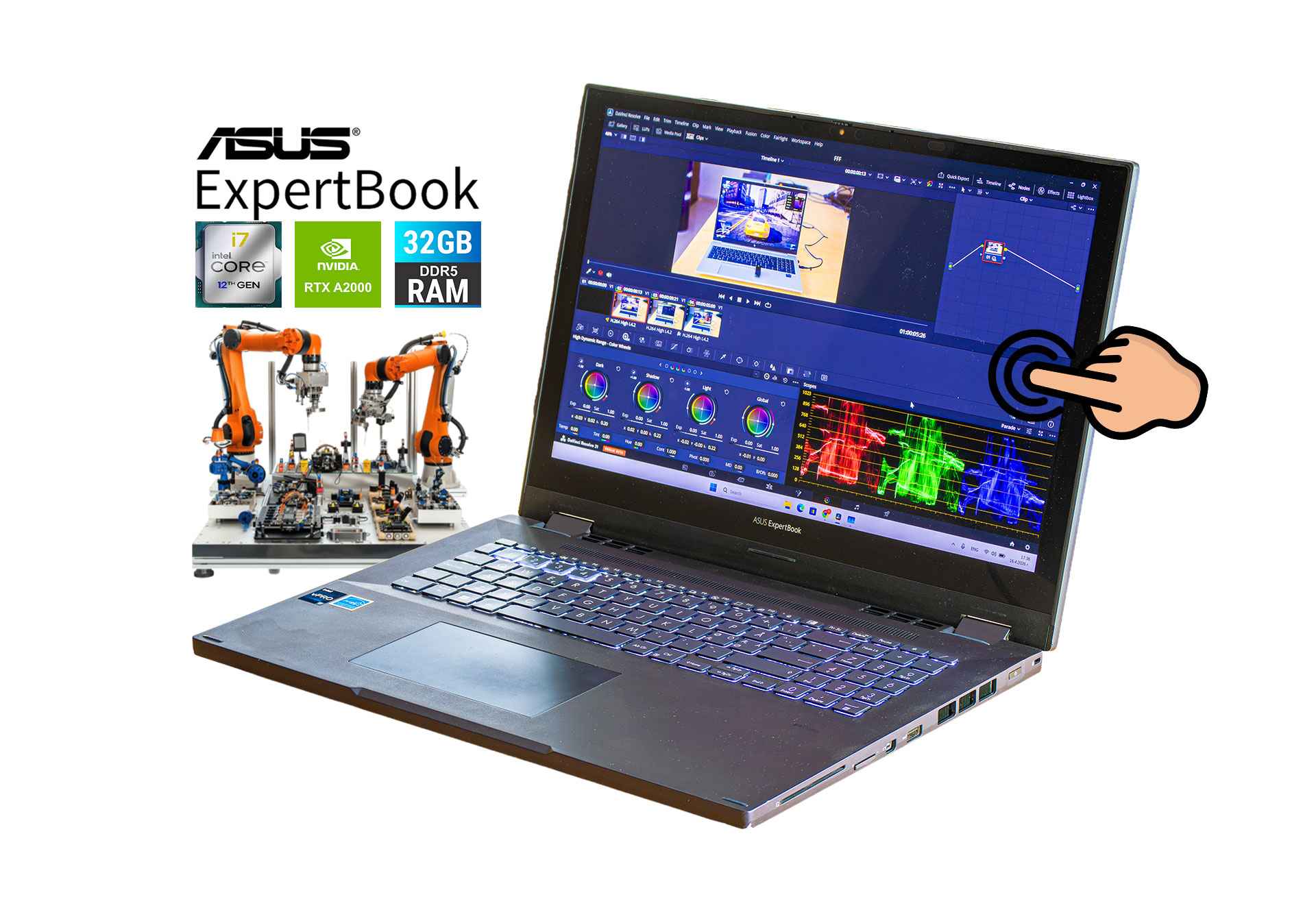 Asus ExpertBook B6 Flip i7-12850HX 32GB DDR5 16-inch QHD+ IPS Touch 120Hz RTX A2000