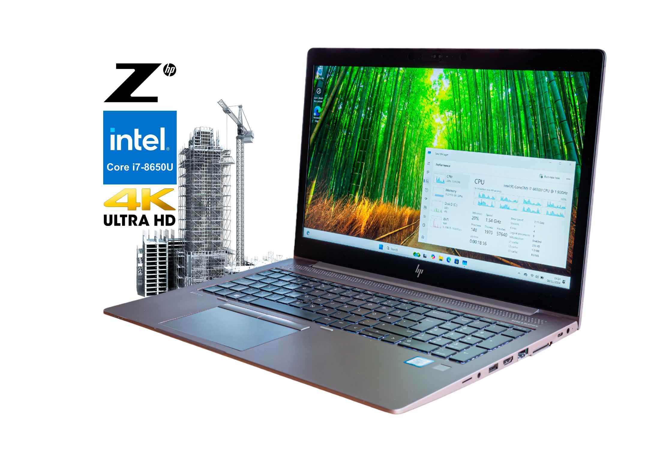 HP Zbook 15U G5 i7-8650U NVMe 4K IPS Radeon Pro WX3100